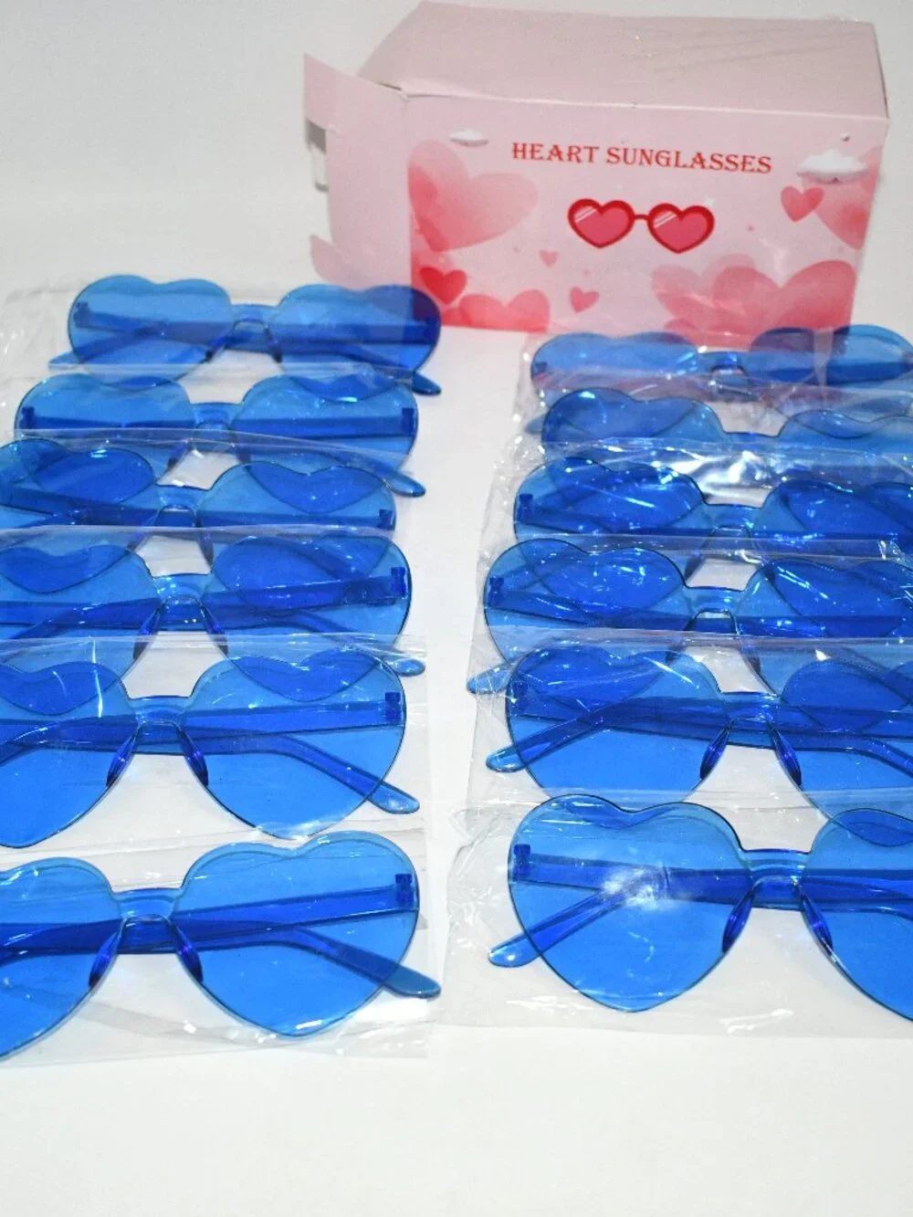 LYMOJOR Heart Shaped Sunglasses, 12 Pack, Candy Color, Party Favors, NWT Conditi
